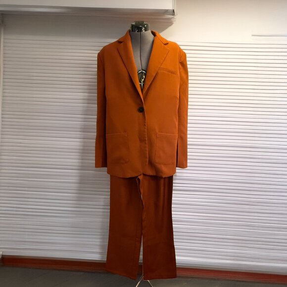 Rust brown 2-piece suit set from 4th & Reckless originally bought from Dollskill - Picture 2 of 11
